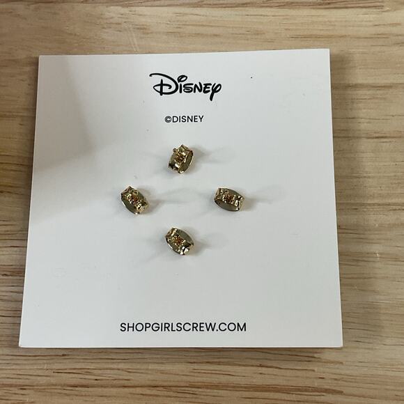 Disney Girls Crew Stud Earring Set Gold New with Box Daisy Duck & Hearts - Picture 3 of 6